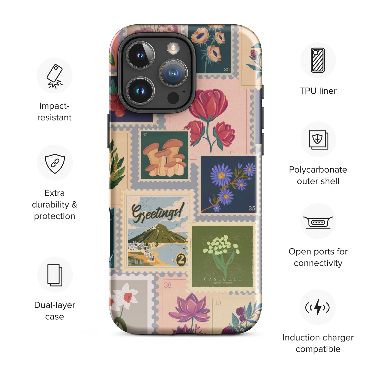 Vintage Bloom Premium Solid iPhone Case